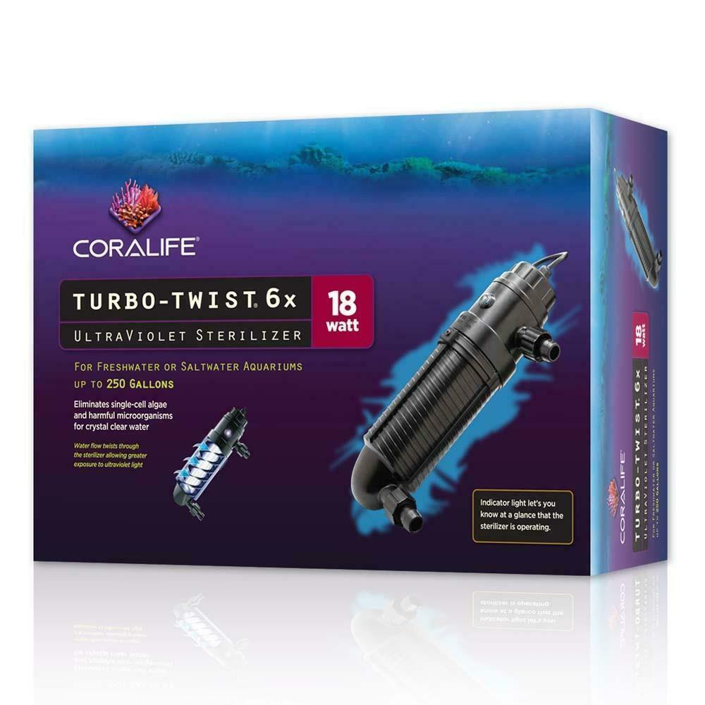 Turbo Twist 6X UltraViolet Sterilizer 18W (250 gal) - Coralife | eBay