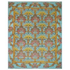 Powder Blue Arts and Craft 100% Wool Hand Knotted Oversized Oriental Rug R79911