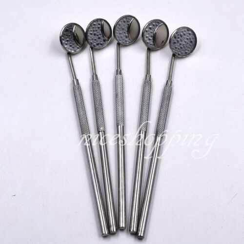 5 Pcs Dental Surgical Orthodontic Stainless Steel Mouth Plain Mirror Handles New - Picture 1 of 12