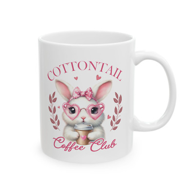 Cottontail Coffee Club Mug Cute Bunny Easter Coffee Cup Rabbit Lover Gift Mug