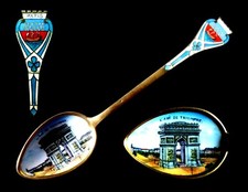 Cuillère souvenir spoon argent/émail PARIS Arc de Triomphe # 2