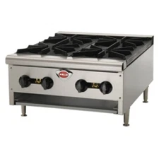 NEW WELLS HDHP-2430G HEAVY DUTY GAS 4-BURNER COUNTERTOP HOTPLATE 106,000 BTU NSF