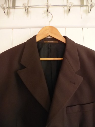 mens WILVORST DARK CHOCOLATE BROWN FULL LENGTH FORMAL JACKET UK SIZE 40"R CHEST - Picture 4 of 9
