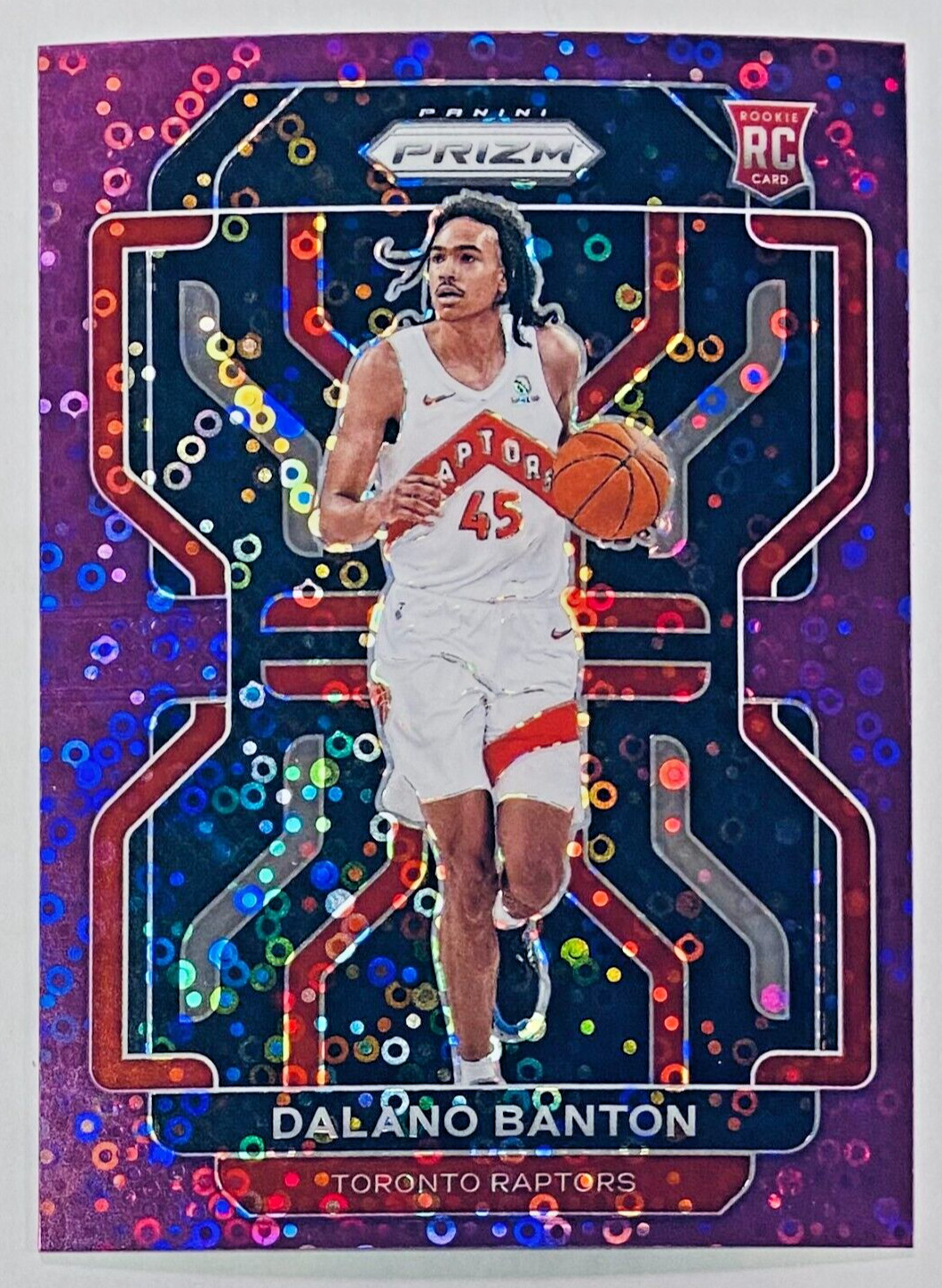 2021-22 Panini Prizm Dalano Banton Purple Fast Break Disco /75 RC Rookie Card