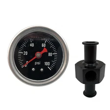 Fuel Pressure Gauge 0-100 psi with 3/8 "Fuel Line Adapter Liquid Pressure Gauge