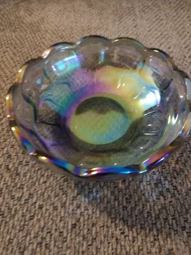 VINTAGE FEDERAL CARNIVAL GLASS IRIDESCENT NUT/CANDY/SALAD BOWL  BEAUTIFUL!!