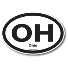 OH Ohio US State Oval Magnet Decal, 4x6 In, Automotive Magnet for Car Truck SUV