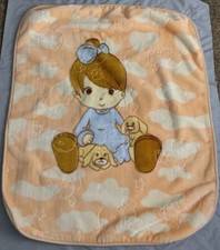 Precious Moments Style Vtg Blanket Embossed By Twin Brothers Import 110x140