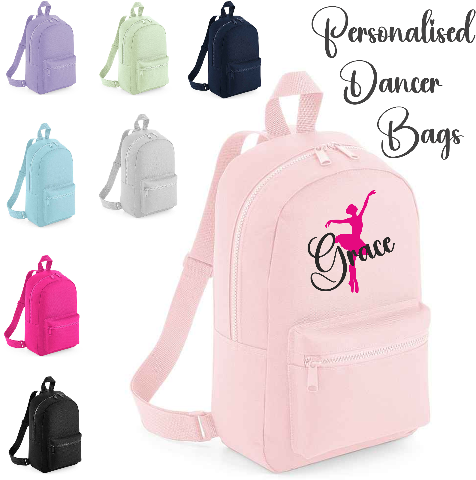 Personalised Dance Ballet School Backpack Kids Bag Girls Rucksack