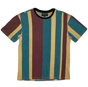 red yellow green striped shirt