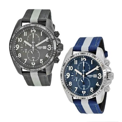 Orologio Chrono HAMMER CHRONOGRAPH Cassa Acciaio Cinturino Tessuto con  Datario | eBay