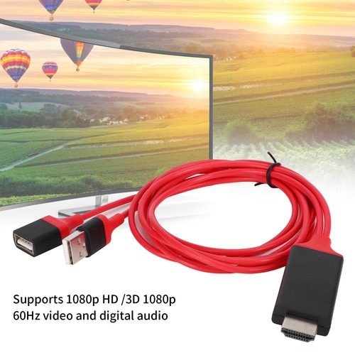1080P HD USB Male Female to HDTV AV Adapter Cable for iOS Laptop - Photo 3 sur 12