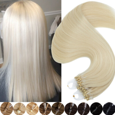 Micro Ring Hair Extensions Micro Loop Beads Link 100% Remy Human Hair Thick 0.5g