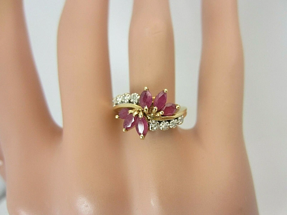 Vintage 14k Yellow Gold 1.50 carat Ruby and Diamond Ring 1.58 ct TW - Image 2 of 4