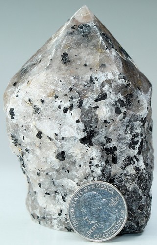 Punta de cuarzo turmalinado brasileño pulido / 3,74" / 94 mm / 15,9 oz / 1763 - Imagen 9 de 12