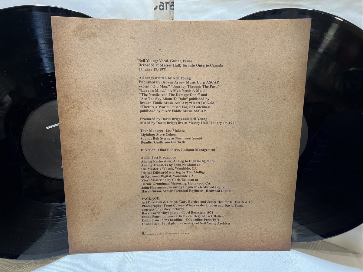 Neil Young Massey Hall 1971 Vinyl 2 LP 200g US 2008 Record Double