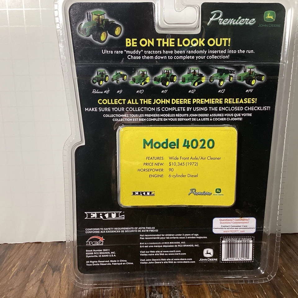 1/64 John Deere 4020  CHASE Vintage Classic Tractor Premiere Muddy Series - Image 4 of 4