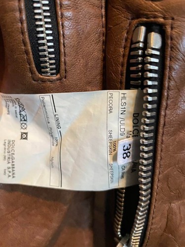 Vintage DOLCE&GABBANA Leather Jacket Brown Sheepskin Men's From Japan Size 38 - Picture 10 of 10