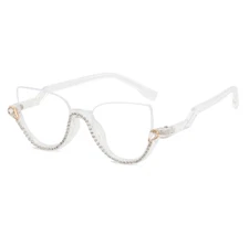 Fashion Half Frame Cat Eye Reading Glasses For Women Anti Blue Light Glasses New