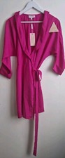 Dancing Leopard Wrap Mini Dress Fuchsia Pink UK10 EU38 US6 Collared Half Sleeve