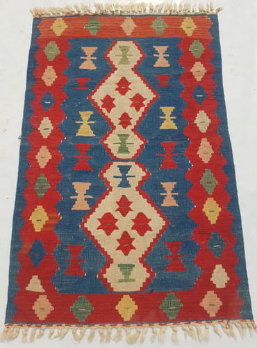 Vintage Traditional Handcrafted Turkish Kilim Rug for Home Décor 121x80 cm