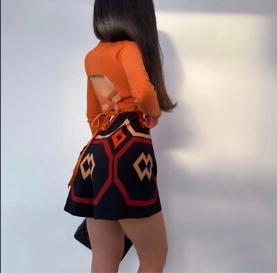 Zara Open Back Knit Orange Sweater 5536/015 | eBay