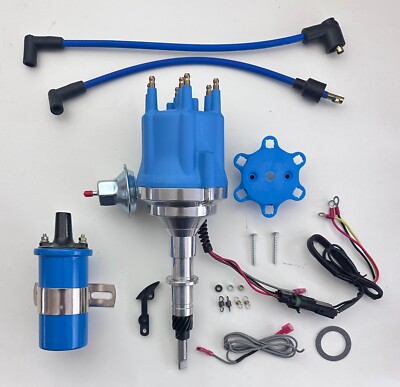 INLINE 6 232 258 BLUE SMALL CAP HEI DISTRIBUTOR for JEEP CJ5 CJ7 + 45,000 V Coil