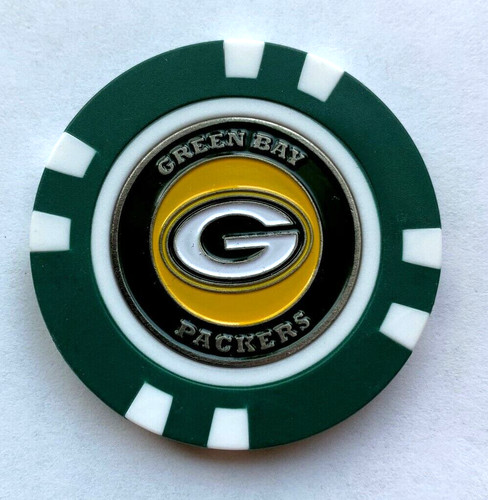 NFL Green Bay Packers Magnetic Poker Chip removable Golf Ball Marker