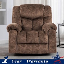 Swivel Rocking Recliner Chair Massage  Heating Bonded Leather Sofa 330lb Load