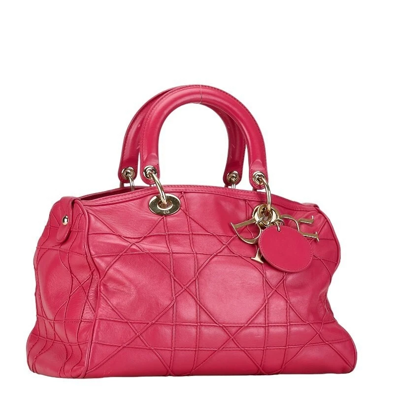 Sac bandoulière fourre tout Christian Dior Granville Canage 2 voies cuir rose