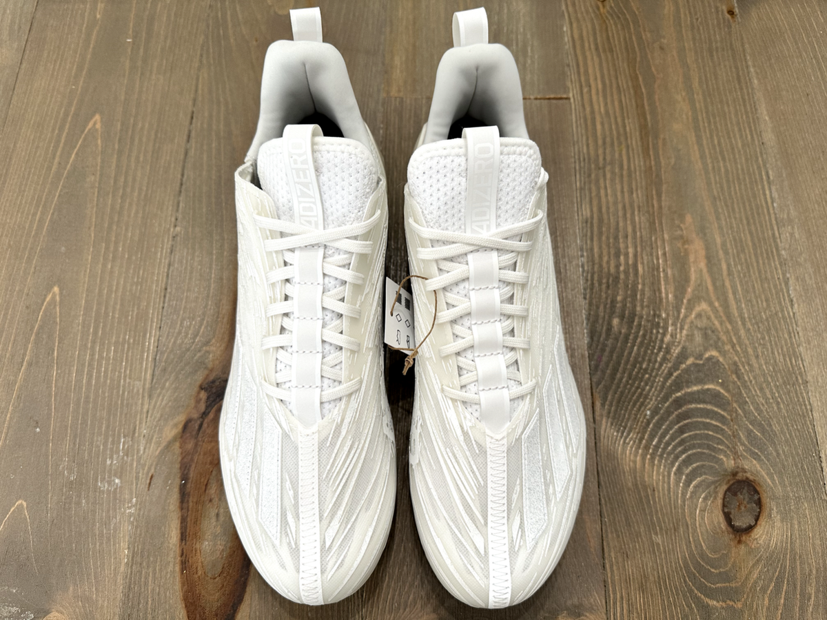 Adidas ADIZERO 12.0 Football Cleats Triple White GX5413 Men\'s Size 7.  Looks NEW Adidas ADIZERO 12.0 Football Cleats Triple White Iridescent  main image 2