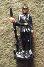 Vintage Cast Metal Soldier with Rifle Figure 3 1/2" Tall
