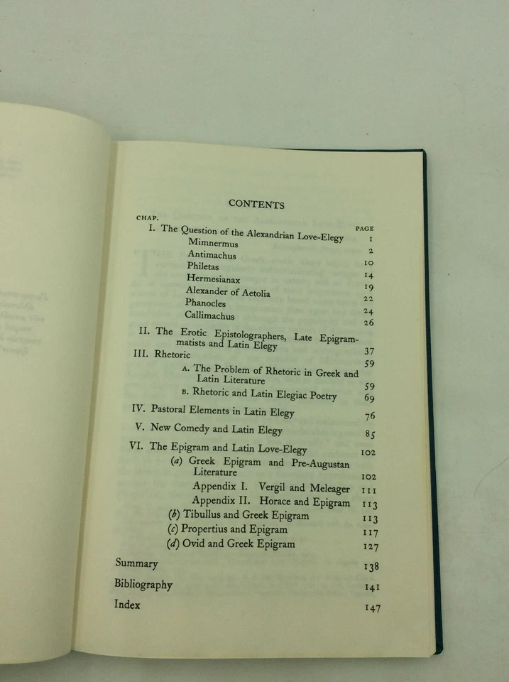 THE ORIGINS OF LATIN LOVE-ELEGY by Archibald A. Day - 1972 - Language Study - - Image 4 of 4