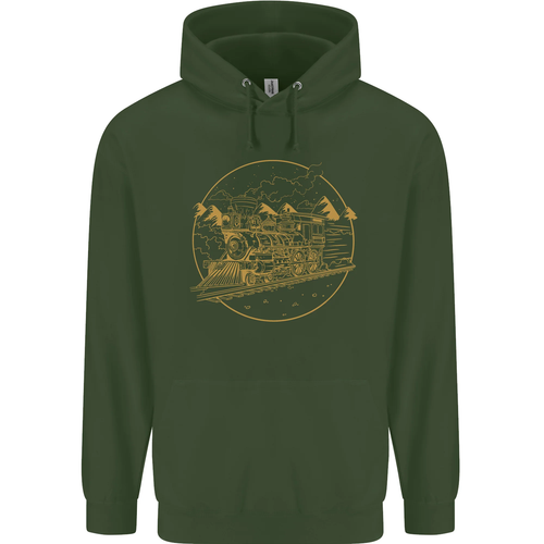 Gold Locomotive Steam Engine Train Spotter Childrens Kids Hoodie - Picture 55 of 88