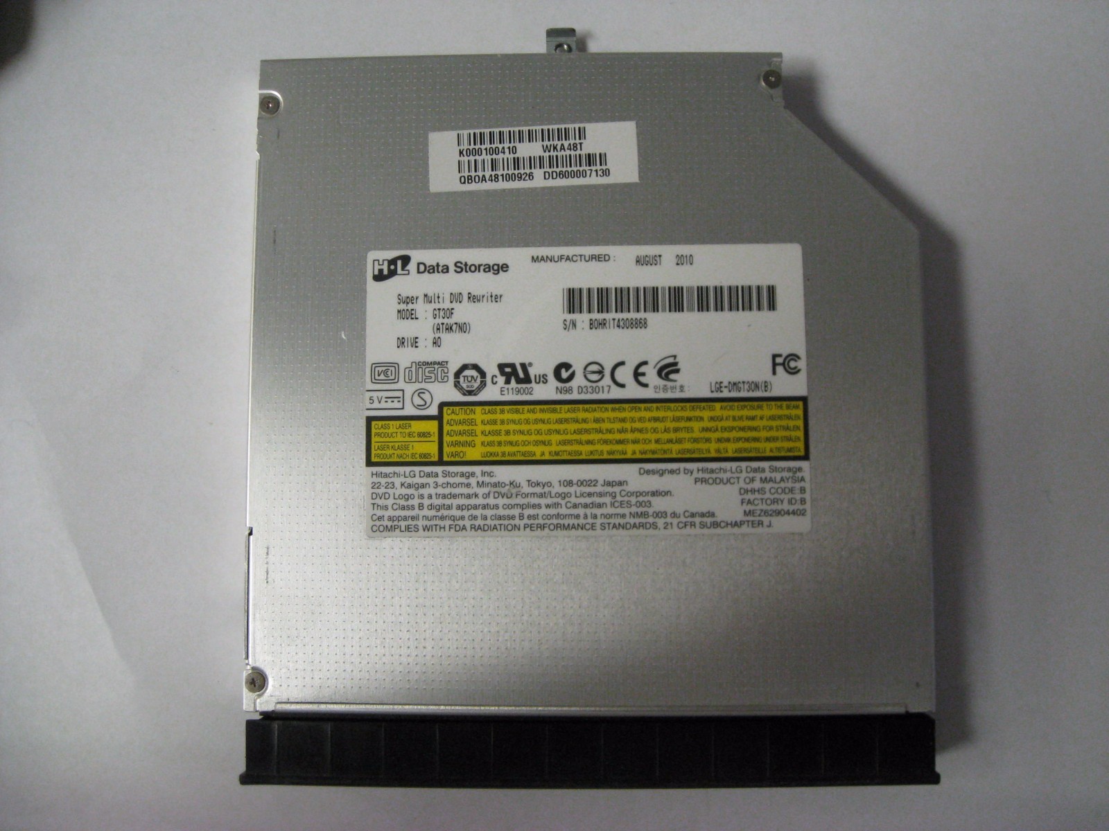 Toshiba A665-S5170 8X DVD±RW SATA Burner Drive GT30F K000100410 A63-41