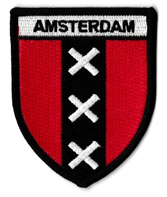 Patche Amsterdam écusson brodé blason patch thermocollant souvenir voyage