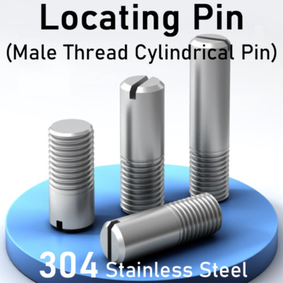 M2~M10 Locating Pin 304 Stainless Steel Male Thread Slotted Drive Screw Non-Head