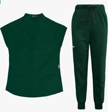 BRAND NEW NiaaHinn Unisex Scrub Set  V-neck Top With Pants Green XS
