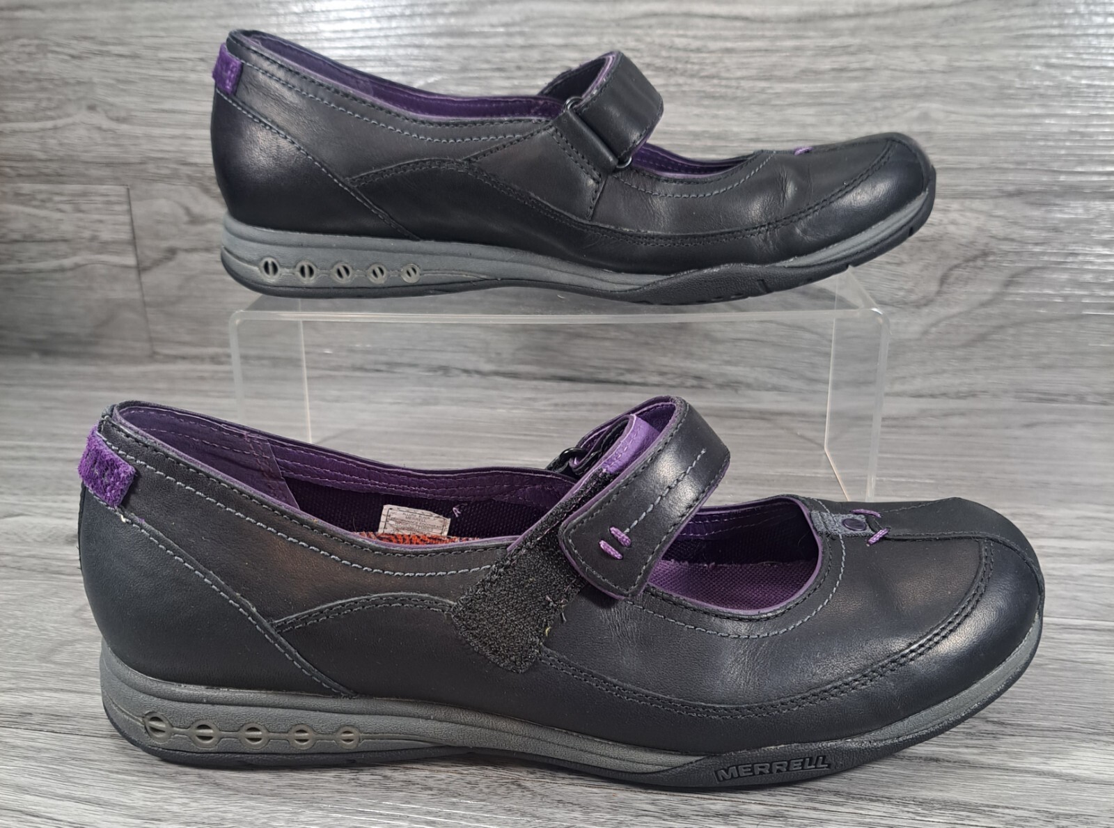 Merrell J44998 Allure scarpe sandalo Mary Jane in pelle nera da donna US 7 5