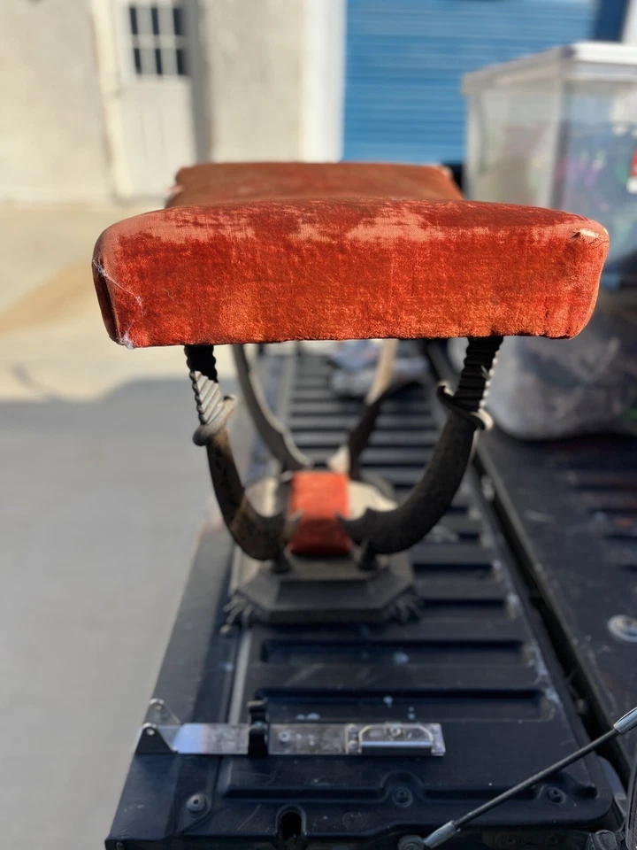 Art Deco Cast Iron Bench Verona Sabre Mid Century Arabian Sword Stool - Image 3 of 4