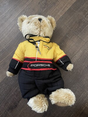 Porsche Motorsports Collectible Teddy Bear 16  RS Spyder Race Suit