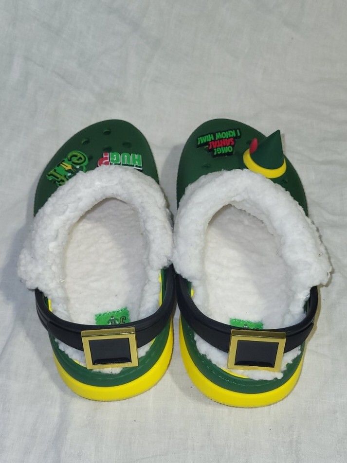 Buddy The Elf X Croc Junior 4 Lined Clog Strappy Rubber Limted Edition