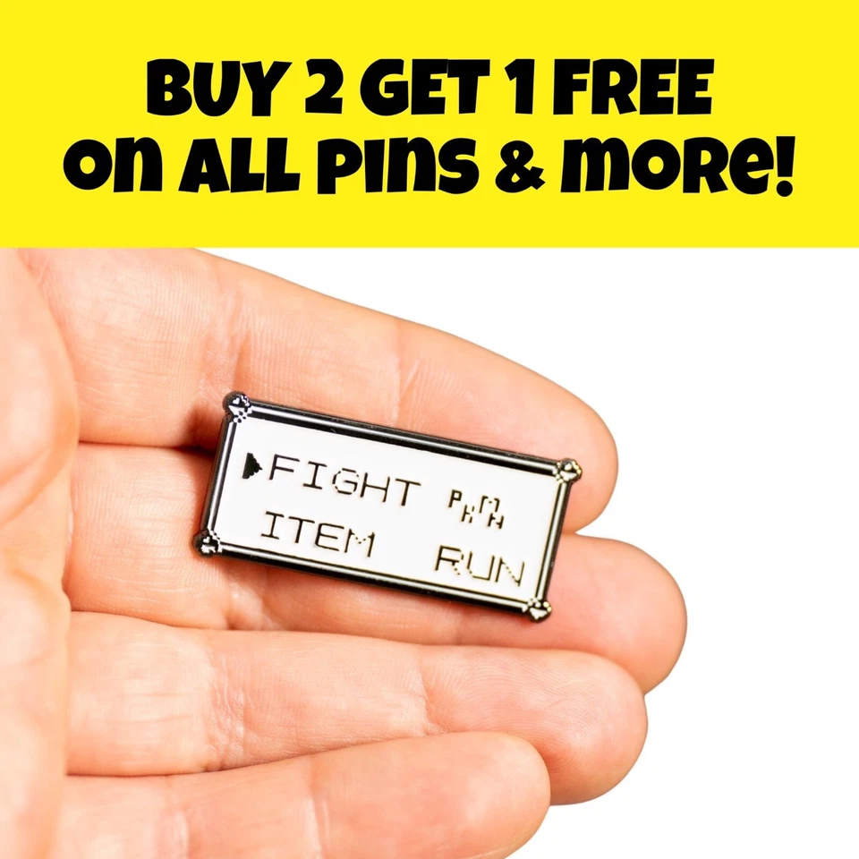 Pokemon Pin Gameboy Menu Option Pixel Effect Fight Brooch Lapel Red Blue Yellow - Image 4 of 4