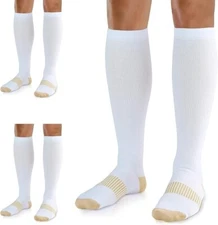 3 Pairs Medical Compression Socks for Women and Men 20-30 mmHg Knee High Socks