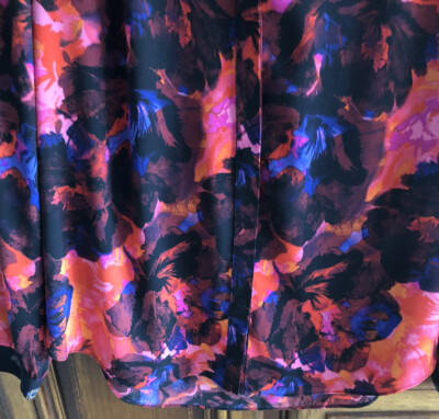 Chemise Tunique Jean NYDJ - Taille S - Imprimé Floral Rose/noir/blanc - Manches 3/4 - Occasion Bon état