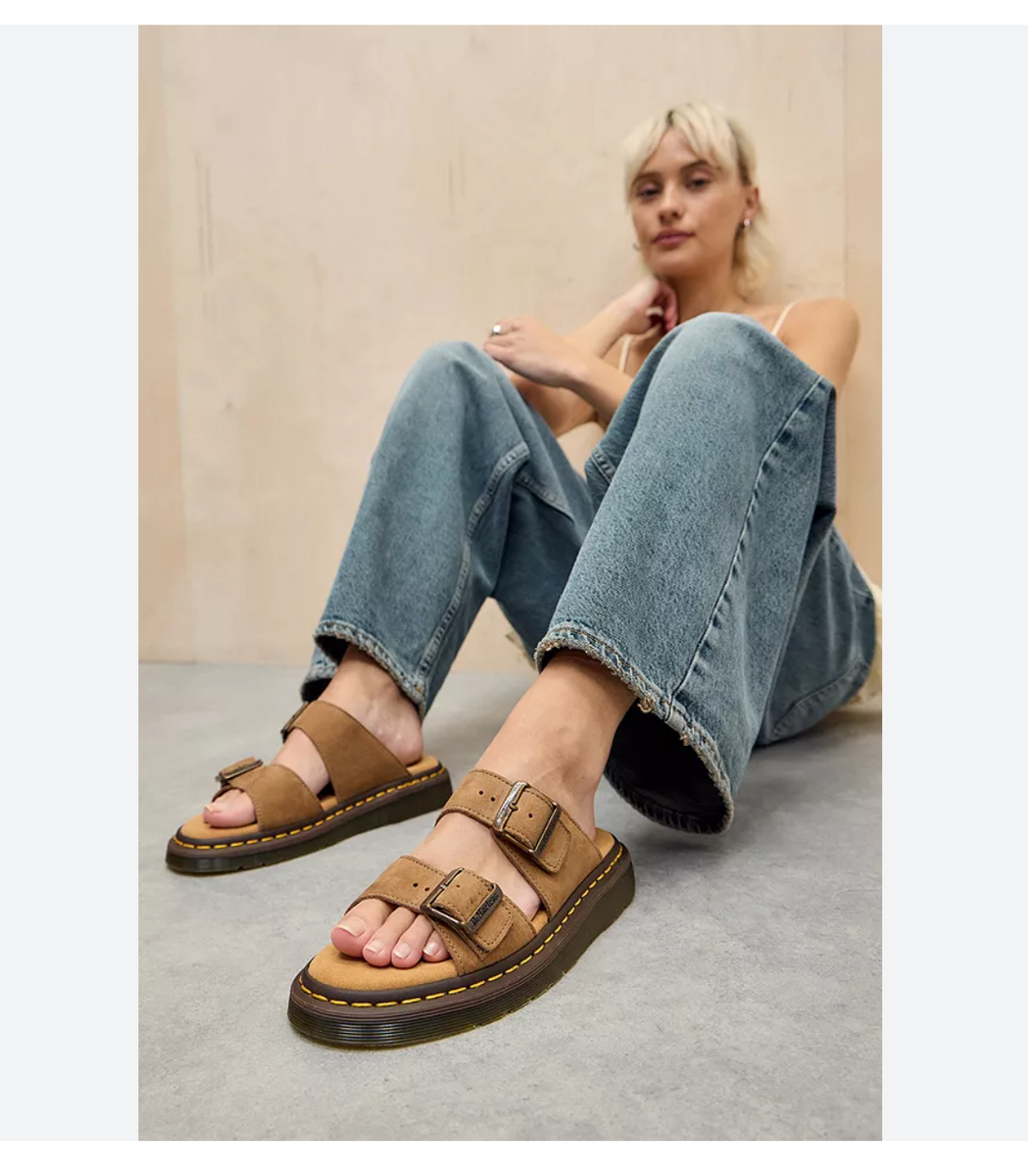 DR. MARTENS JOSEF BRONX SUEDE SLIDE SANDALS MSRP$175 Wellmade