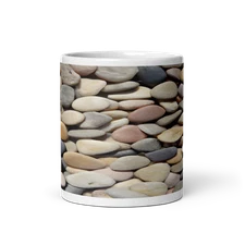 Pebble Paradise Ceramic 11oz Mug - Soothing Pattern Coffee Tea Drink Cup