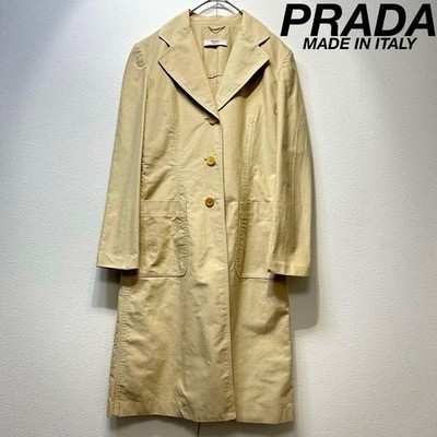 USED RARE PRADA HIGH-QUALITY A-LINE FLARED DESIGN CHESTER COAT, SIZE 38 GOOD
