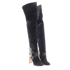 Jimmy Choo Overkneestiefel 37 EUR Schwarz Wei...