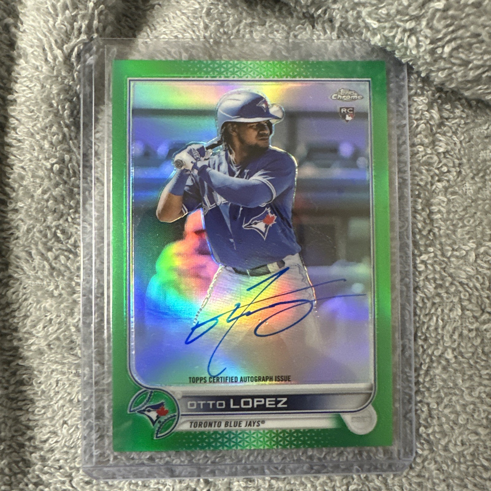 2022 Topps Chrome Green Refractor 14/99 Otto Lopez #RA-OL Rookie Auto RC